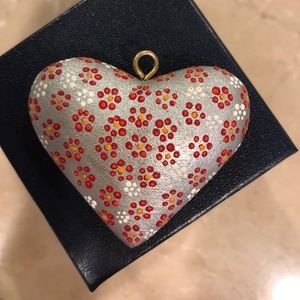 Hand Painted Wooden Heart Necklace